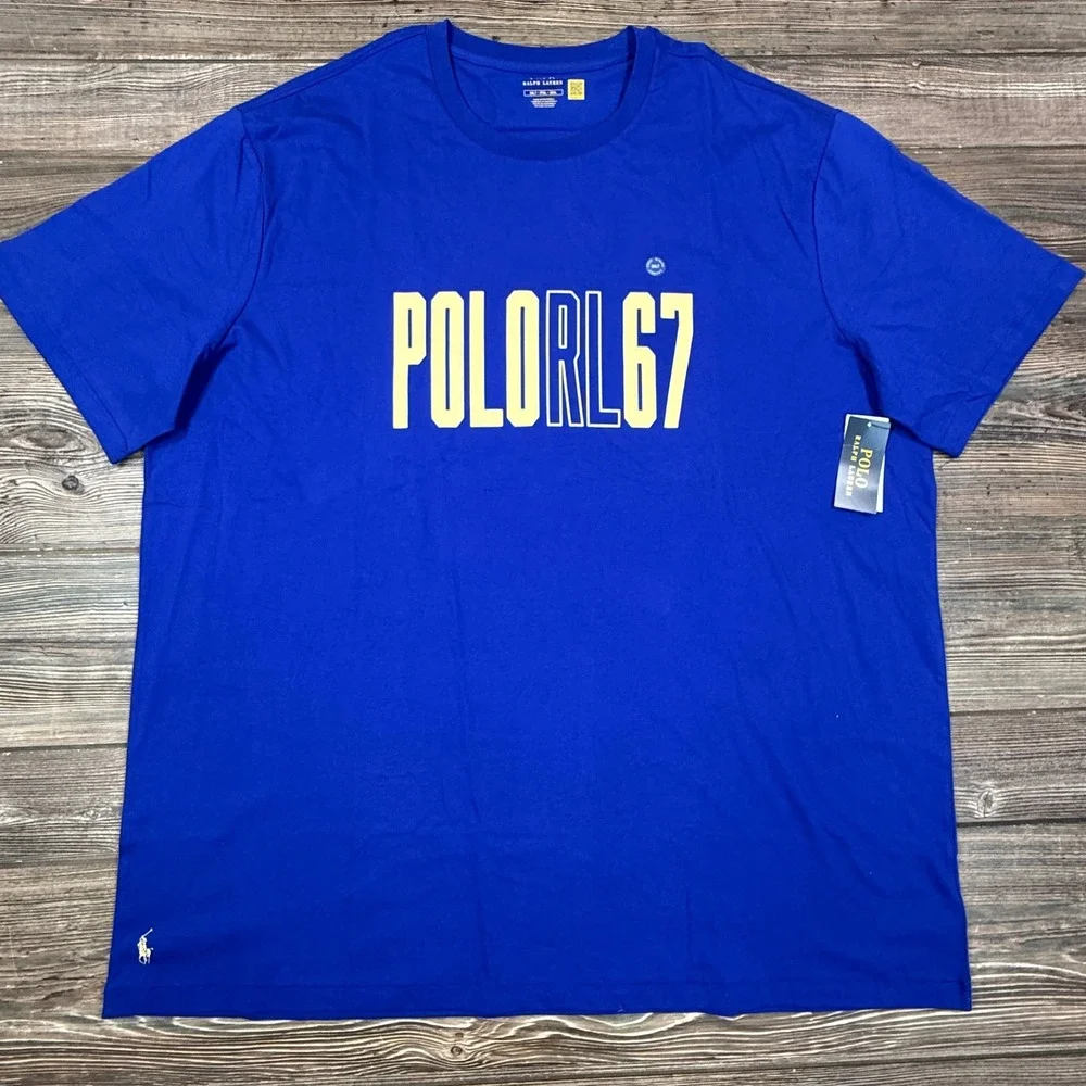 Polo Ralph Lauren Mens Size 3XLT T-Shirt Blue POLORL67‎ Graphic Short Sleeve New